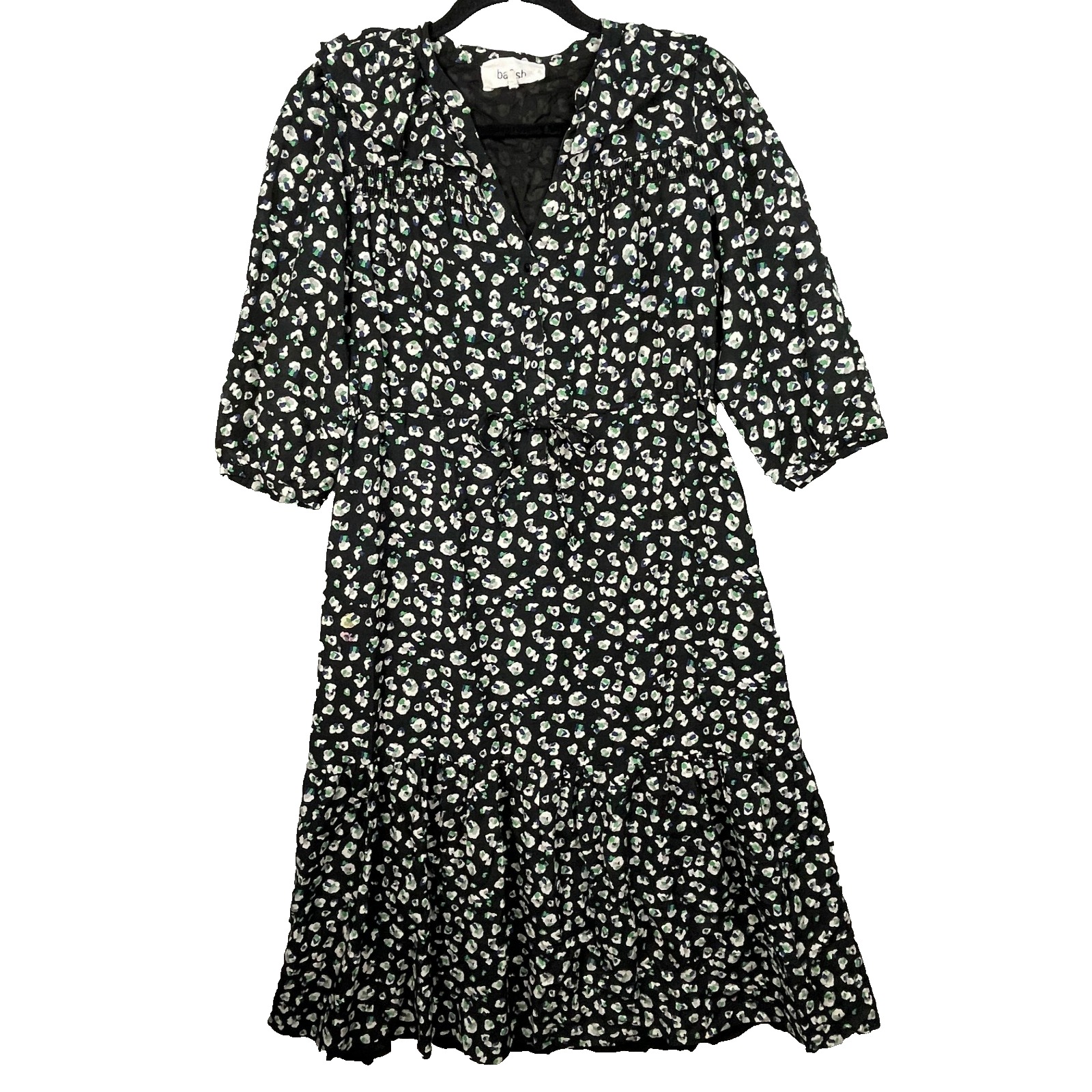 Ba&Sh Bowie Printed Midi Sz 1/ Small Floral Coquette Cottagecore Romantic Ruffle